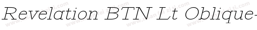 Revelation BTN Lt Oblique字体转换